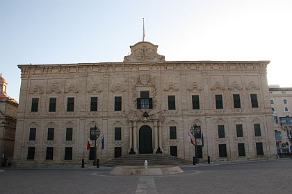 The Auberge de Castille in Valletta, was originally built to house the knights of the Order of Saint John